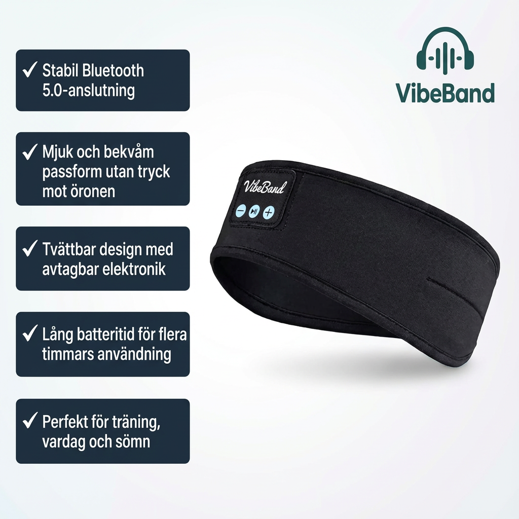 VibeBand™ – Ljud, komfort och frihet i ett enda smart pannband